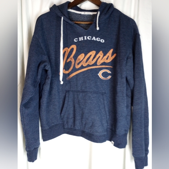 47 Other - Large '47 Distressed Chicago Bears Heathered Navy Hoodie Football Sports Relaxed